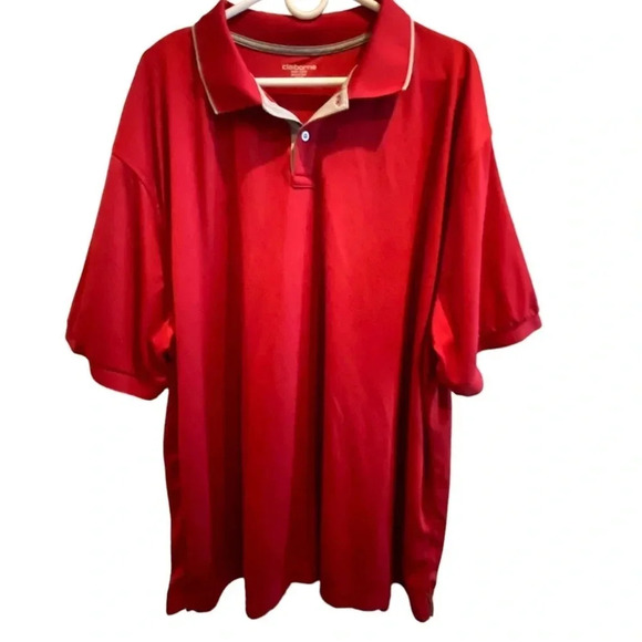 CLAIBORNE MENS RED POLO SHIRT TOP QUICK DRY GOLF SUMMER CASUAL TOPS SIZE 2XLT - Picture 1 of 5